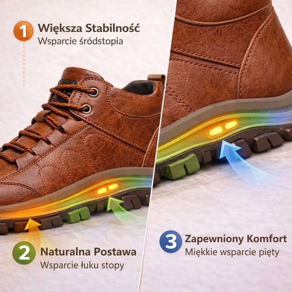 (🎁Oferta ograniczona czasowo) Buty z miękkiej i wygodnej włoskiej skóry cielęcej 🐂 Ręcznie szyte, wodoodporne i antypoślizgowe ✅ Wsparcie łuku stopy: wygodne chodzenie