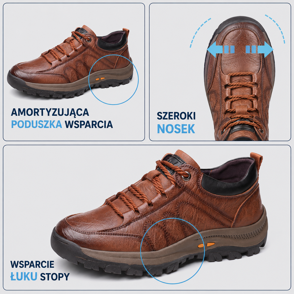 🔥Oryginalne australijskie buty ortopedyczne Comfort, wykonane ze skóry cielęcej👞 (wsparcie łuku stopy - łagodzi ból), zapewniające wygodę chodzenia✅