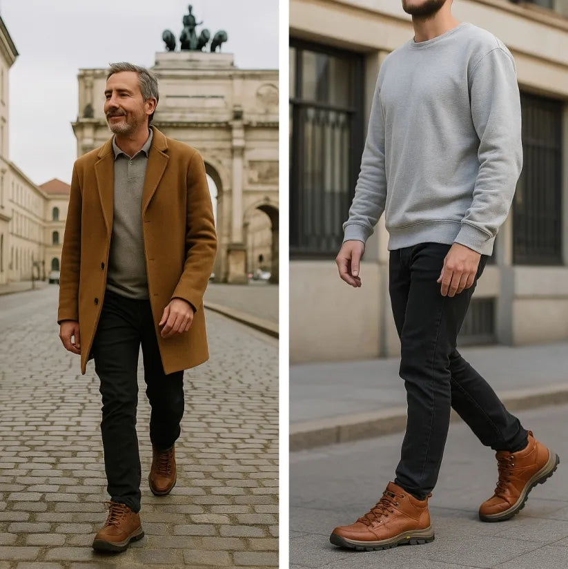 (🎁Oferta ograniczona czasowo) Buty z miękkiej i wygodnej włoskiej skóry cielęcej 🐂 Ręcznie szyte, wodoodporne i antypoślizgowe ✅ Wsparcie łuku stopy: wygodne chodzenie