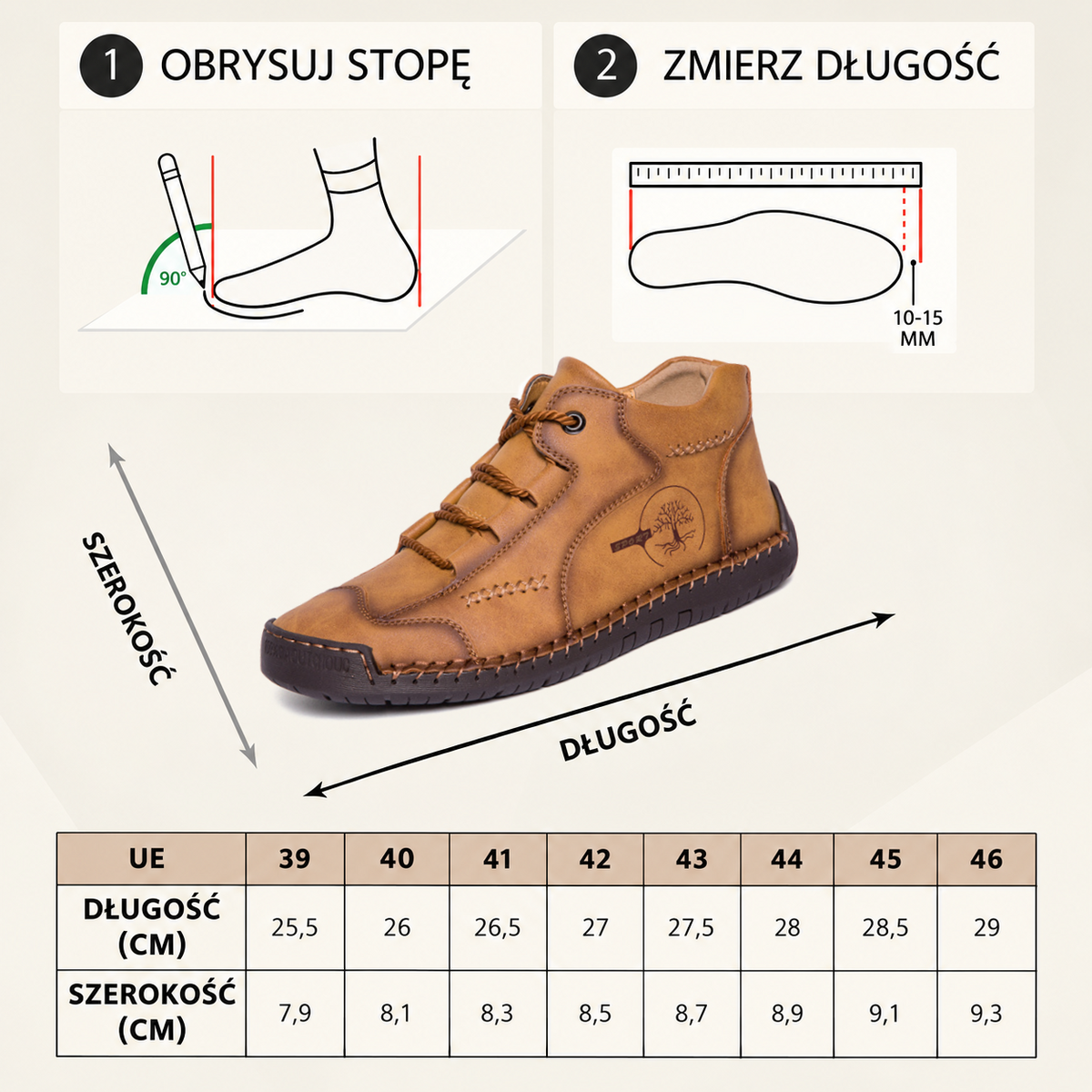 【⏰Nie przegap tej okazji!】Ergonomicznie zaprojektowane buty ortopedyczne z amortyzacją, ✅️Oryginalne skórzane buty ortopedyczne wykonane specjalnie dla mężczyzn z Europy.
