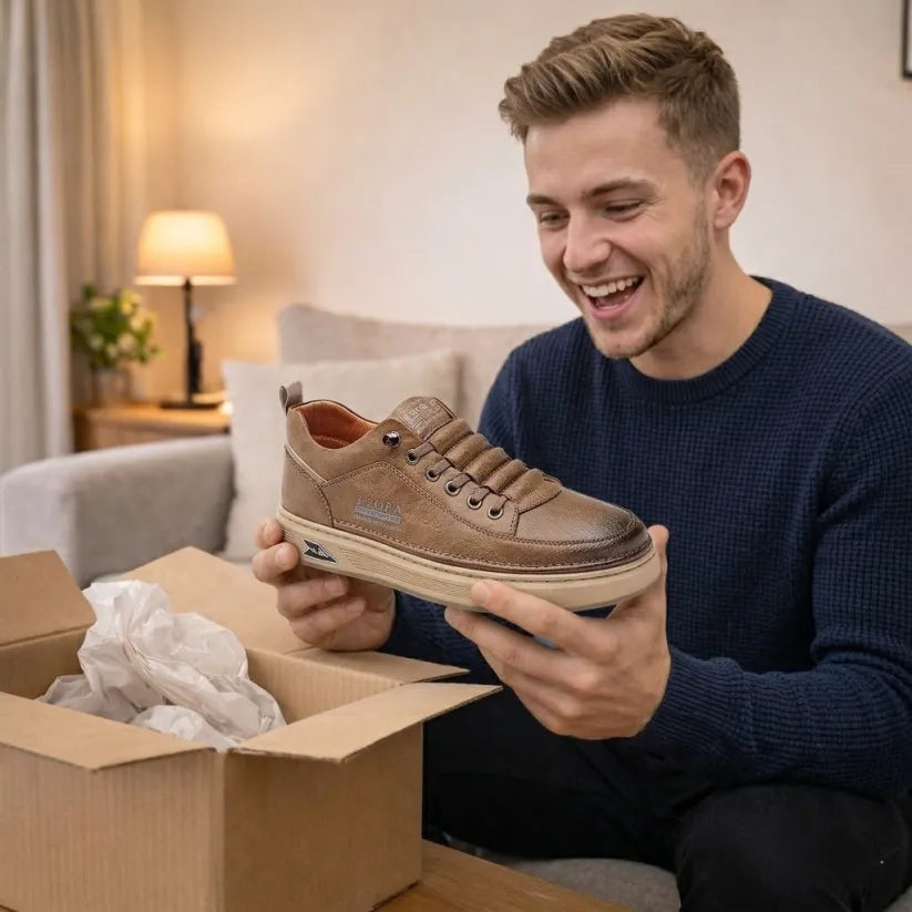 (🎉Ograniczona czasowo zniżka 50% - oferta ważna tylko dziś - nie przegap) - Męskie buty ortopedyczne wykonane z australijskiej skóry cielęcej ✅ Wygodne chodzenie i ulga w bólu