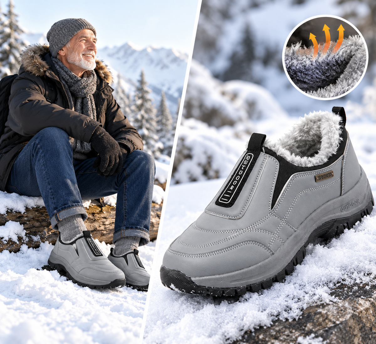 (🔥Oferta ograniczona czasowo — nie przegap!⏰) — Miękkie, wygodne i ciepłe buty z owczej skóry w stylu vintage✅ Zimowa podszewka z polaru + szycie ręczne 👞 (Zawiera konstrukcję z podparciem łuku stopy ułatwiającą chodzenie)