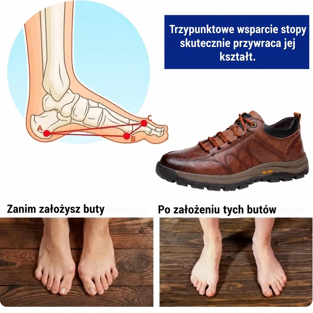 ⏰50% zniżki dziś – nie przegap okazji! 🐂Wodoodporne i antypoślizgowe 🦶buty ortopedyczne ze skóry krowiej dla mężczyzn, które łagodzą ból nóg