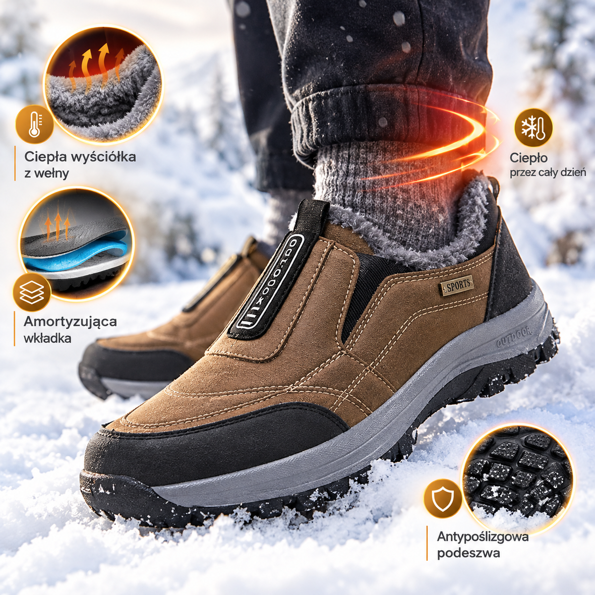 🔥Ciepłe zimowe buty z owczej skóry z podparciem łuku stopy, zapewniające łatwiejsze i wygodniejsze chodzenie👞