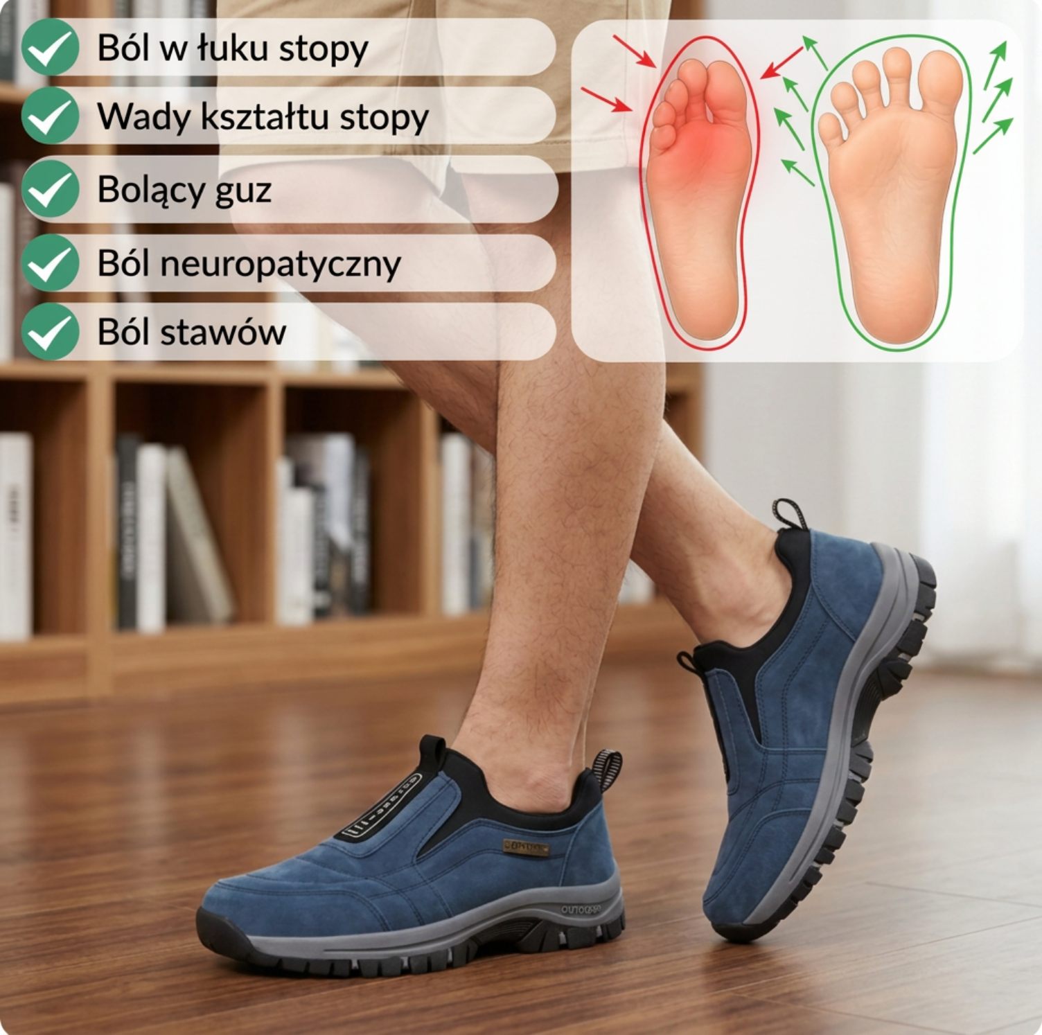 🔥Nie przegap! ✅Nowo zaprojektowane, miękkie, wygodne, wodoodporne i antypoślizgowe buty ortopedyczne ze zamszu, które łagodzą ból stóp👞