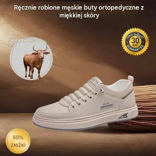 (🎉Ograniczona czasowo zniżka 50% - oferta ważna tylko dziś - nie przegap) - Męskie buty ortopedyczne wykonane z australijskiej skóry cielęcej ✅ Wygodne chodzenie i ulga w bólu