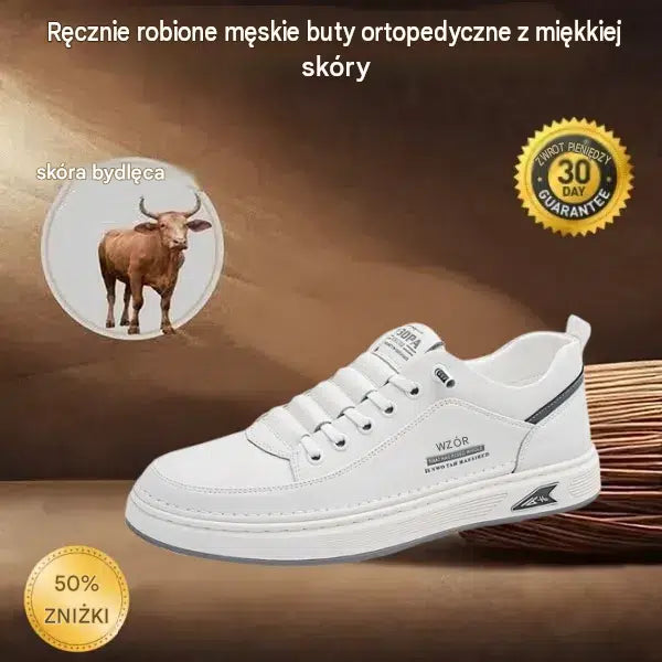 (🎉Ograniczona czasowo zniżka 50% - oferta ważna tylko dziś - nie przegap) - Męskie buty ortopedyczne wykonane z australijskiej skóry cielęcej ✅ Wygodne chodzenie i ulga w bólu