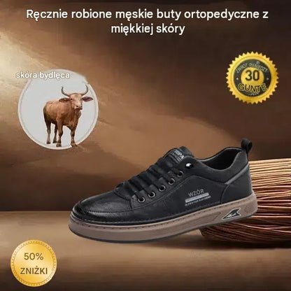 (🎉Ograniczona czasowo zniżka 50% - oferta ważna tylko dziś - nie przegap) - Męskie buty ortopedyczne wykonane z australijskiej skóry cielęcej ✅ Wygodne chodzenie i ulga w bólu