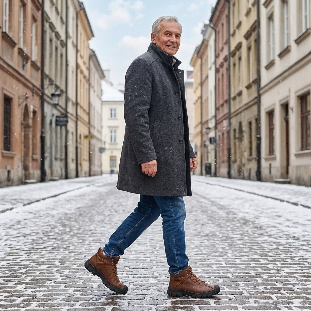 (🎁Ograniczona czasowo zniżka 40%) Wykonane z miękkiej i wygodnej włoskiej skóry cielęcej 🐂 Szyte ręcznie, wodoodporne i antypoślizgowe ✅ Wsparcie łuku stopy: sprawia, że chodzenie jest wygodniejsze i cieplejsze.