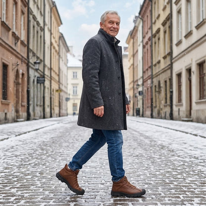 (🎁Ograniczona czasowo zniżka 40%) Wykonane z miękkiej i wygodnej włoskiej skóry cielęcej 🐂 Szyte ręcznie, wodoodporne i antypoślizgowe ✅ Wsparcie łuku stopy: sprawia, że chodzenie jest wygodniejsze i cieplejsze.