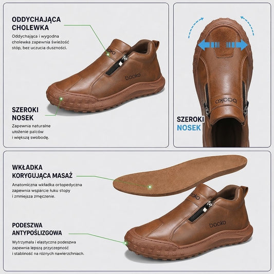 👞 Wygodne obuwie wykonane z australijskiej skóry - zapewnia całodzienne wsparcie i wygodę stóp.