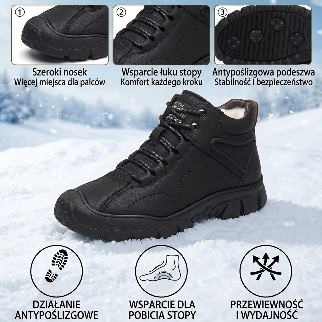 (🎁Ograniczona czasowo zniżka 40%) Wykonane z miękkiej i wygodnej włoskiej skóry cielęcej 🐂 Szyte ręcznie, wodoodporne i antypoślizgowe ✅ Wsparcie łuku stopy: sprawia, że chodzenie jest wygodniejsze i cieplejsze.