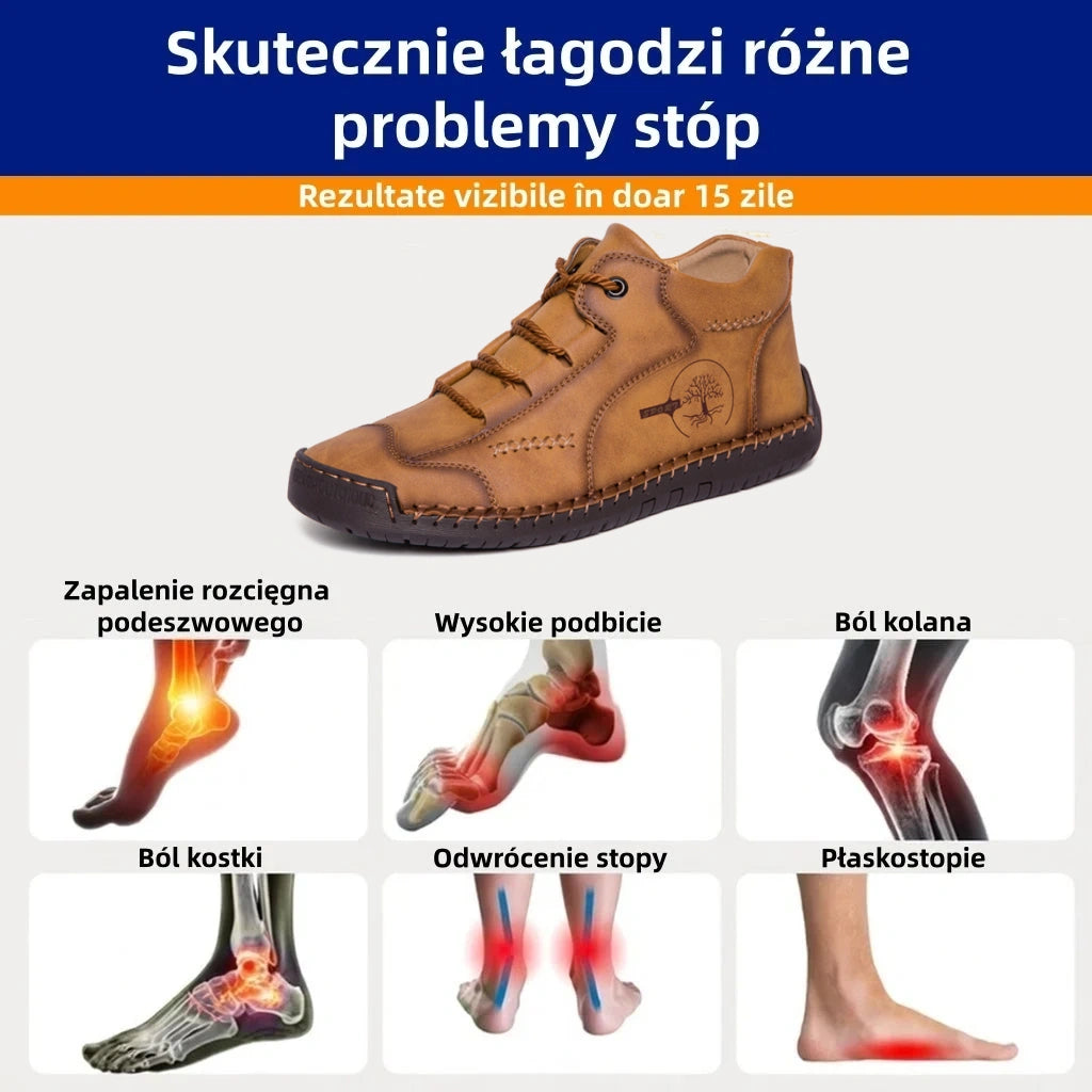 【⏰Nie przegap tej okazji!】Ergonomicznie zaprojektowane buty ortopedyczne z amortyzacją, ✅️Oryginalne skórzane buty ortopedyczne wykonane specjalnie dla mężczyzn z Europy.