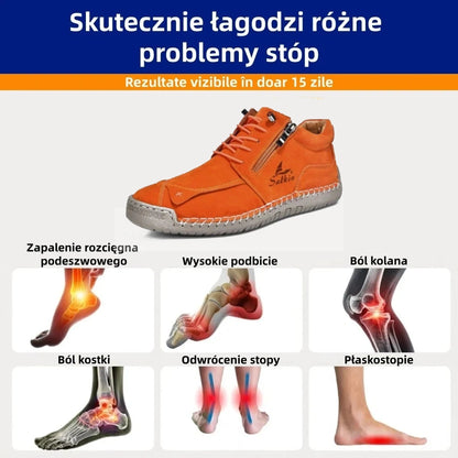 (🎁Ograniczona czasowo zniżka 40%) Wykonane z miękkiej i wygodnej włoskiej skóry cielęcej 🐂 Szyte ręcznie, wodoodporne i antypoślizgowe ✅ Wsparcie łuku stopy: sprawia, że chodzenie jest wygodniejsze i cieplejsze.
