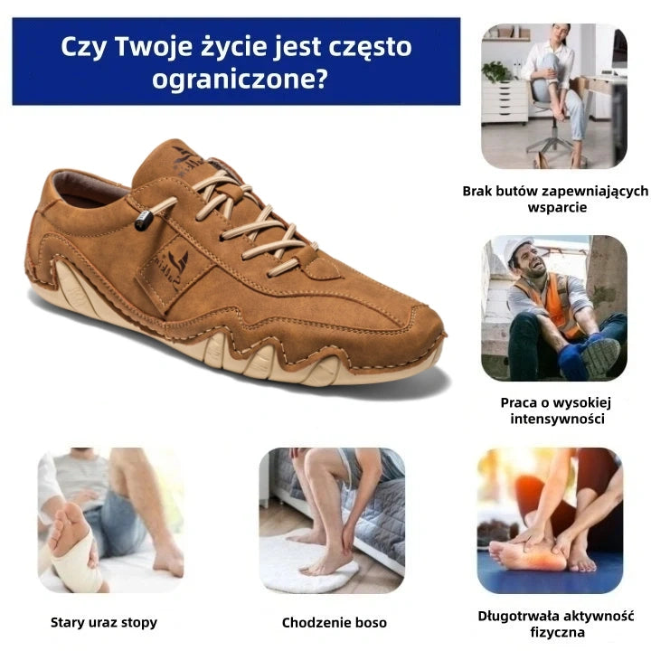 ⏰ 40% zniżki – tylko dziś! 🔥 | Wysokiej jakości ortopedyczne buty ze skóry naturalnej | Wspierają łuk stopy, łagodzą ból i ułatwiają chodzenie.